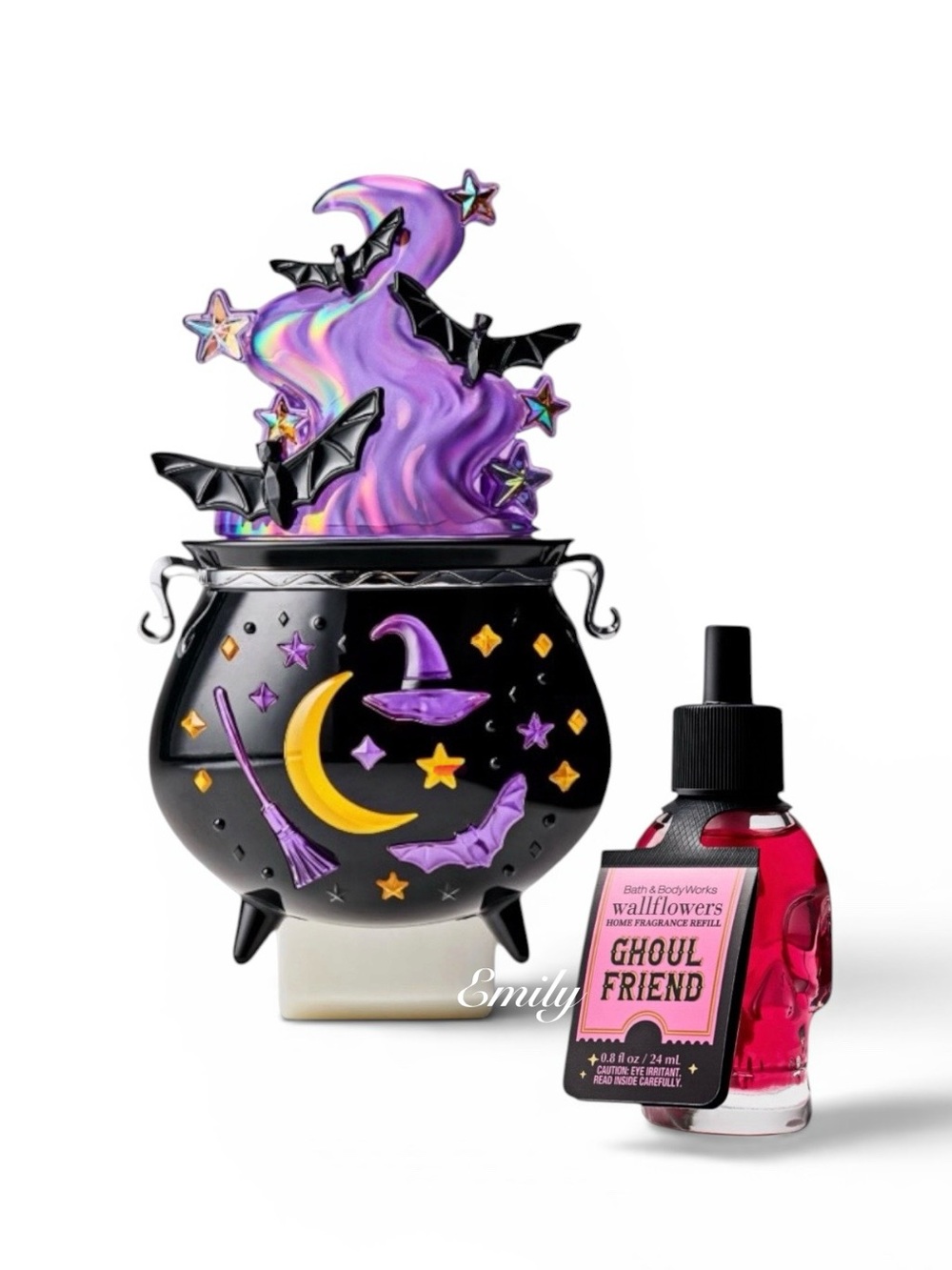 BBW Halloween Purple Witch Cauldron Nightlight Wallflower Fragrance Plug